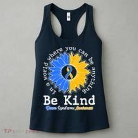 Be Kind Sunflower Ribbon Down Syndrome Awareness Women's Tank Top thumb 3
