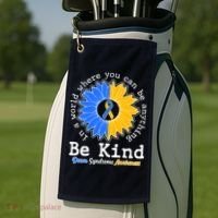 Be Kind Sunflower Ribbon Down Syndrome Awareness Golf Towel thumb 2