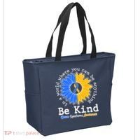 Be Kind Sunflower Ribbon Down Syndrome Awareness Tote Bag thumb 2
