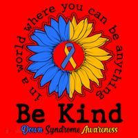 Be Kind Sunflower Ribbon Down Syndrome Awareness Santa Hat thumb 1