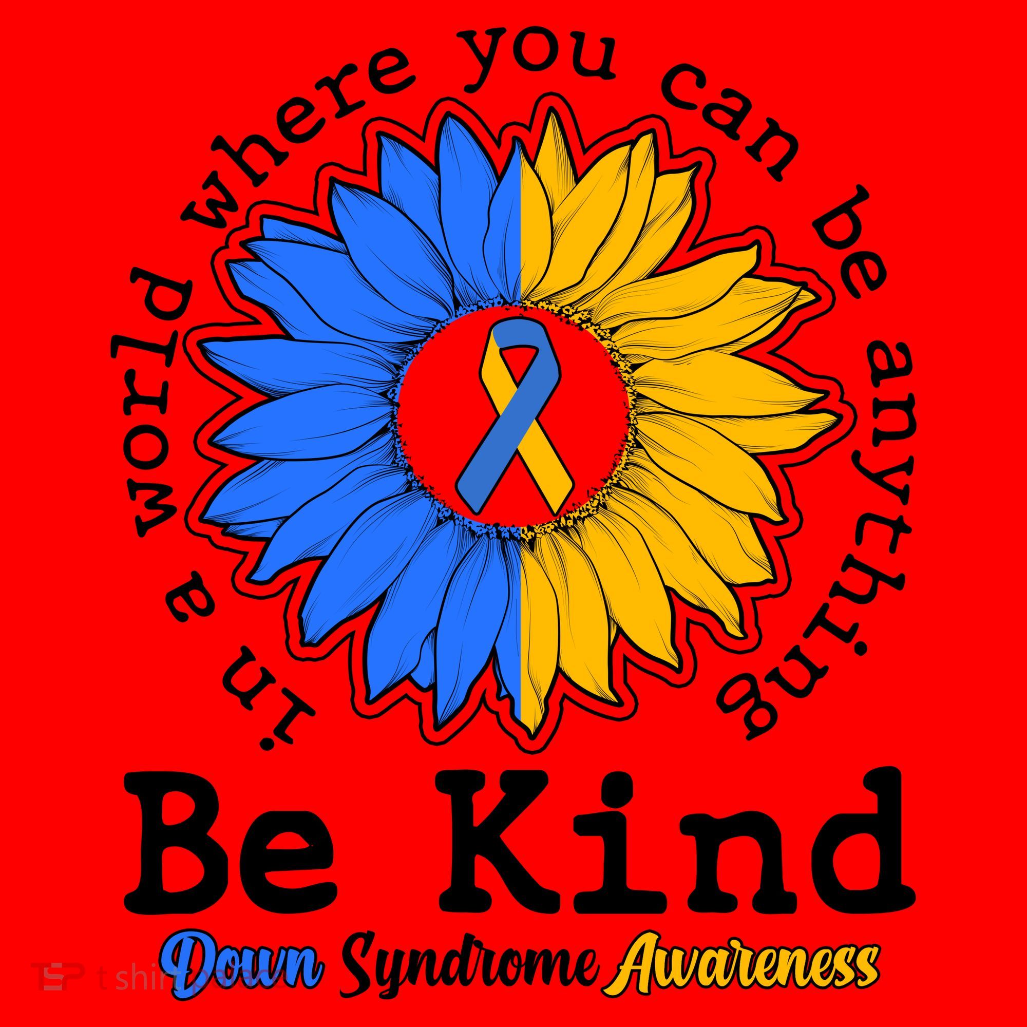 Be Kind Sunflower Ribbon Down Syndrome Awareness Santa Hat