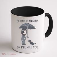 Be Kind To Animals Or I'll Kill You Coffee Mug thumb 1