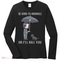 Be Kind To Animals Or I'll Kill You Women's Long Sleeve Shirt thumb 0