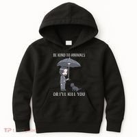 Be Kind To Animals Or I'll Kill You Kids Hoodie thumb 0