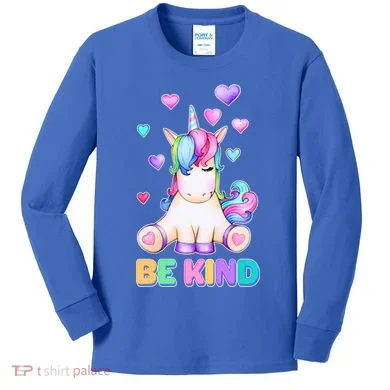 Be Kind Unicorn Kids Long Sleeve Shirt