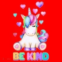Be Kind Unicorn Santa Hat thumb 1