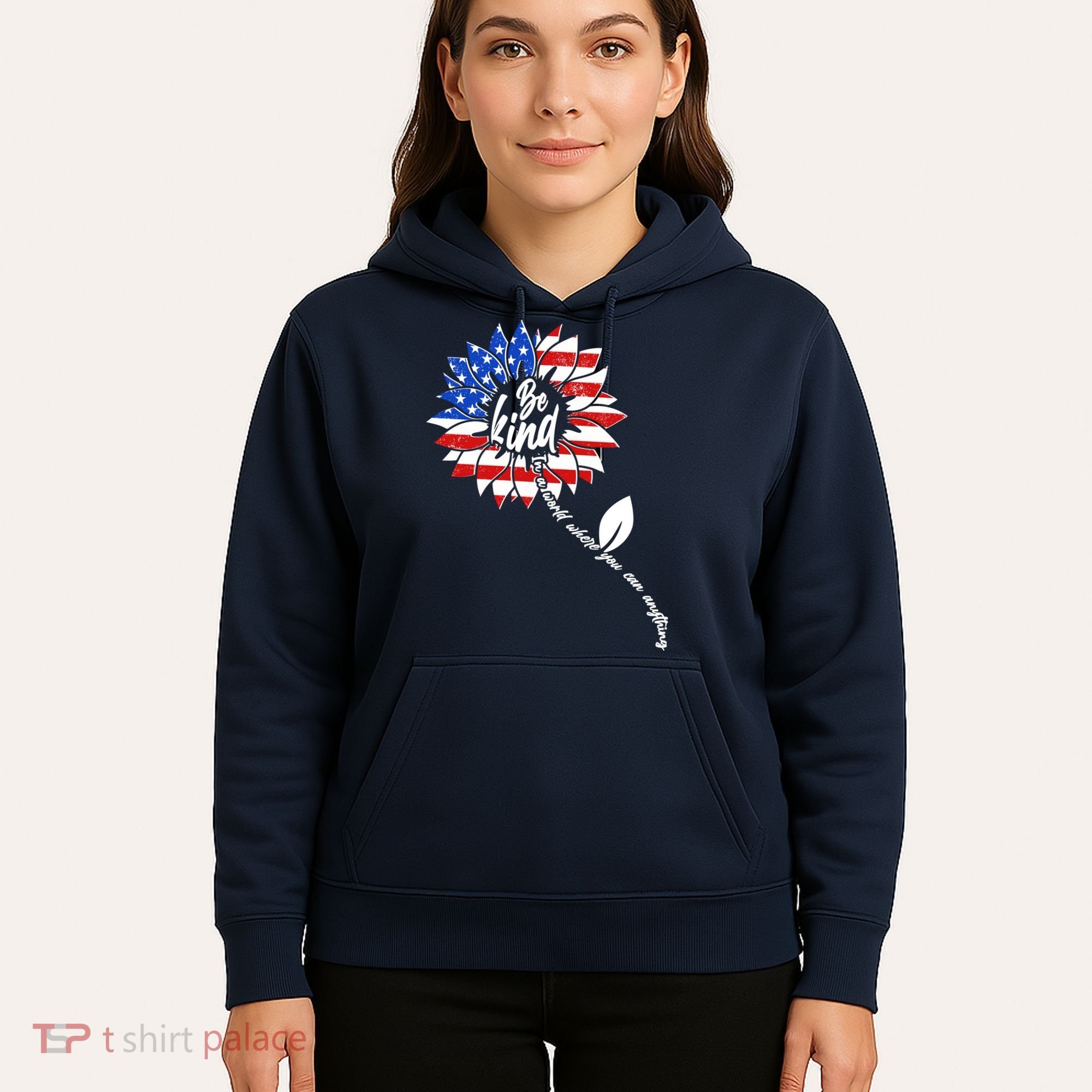 Be Kind USA American Sunflower Hoodie
