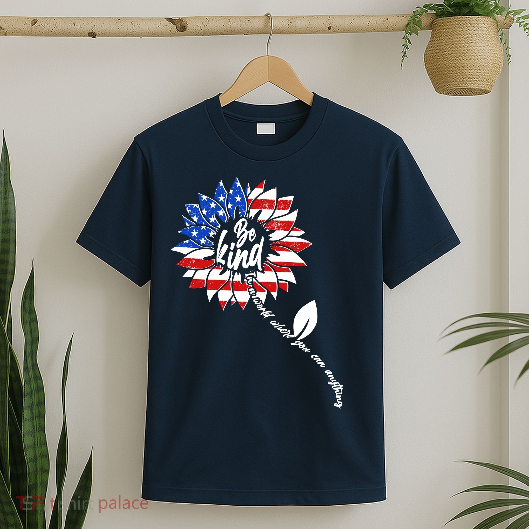 Be Kind USA American Sunflower T-Shirt
