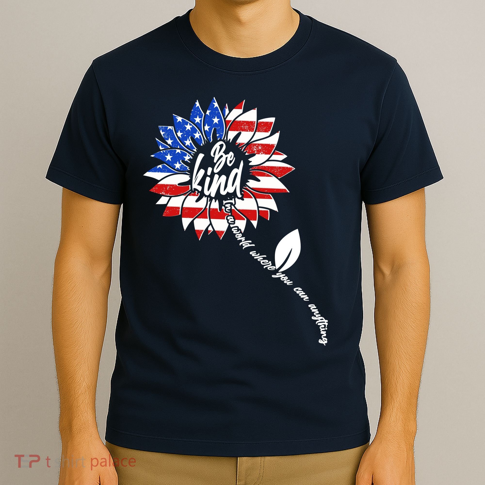 Be Kind USA American Sunflower T-Shirt