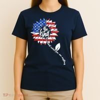 Be Kind USA American Sunflower T-Shirt thumb 4