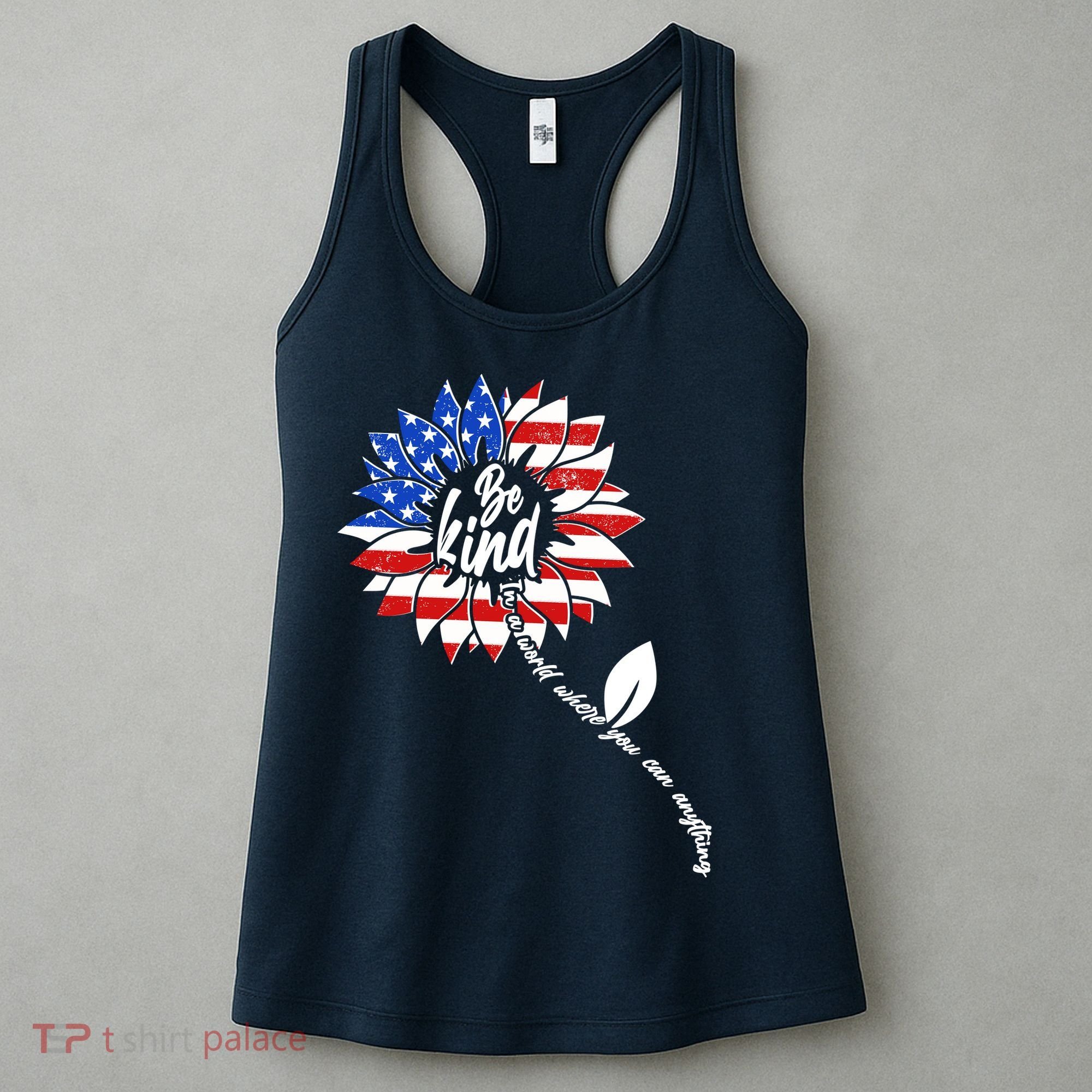 Be Kind USA American Sunflower Women's Tank Top