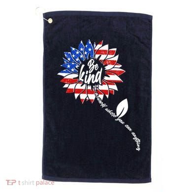 Be Kind USA American Sunflower Golf Towel