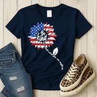 Be Kind USA American Sunflower Women's T-Shirt thumb 3