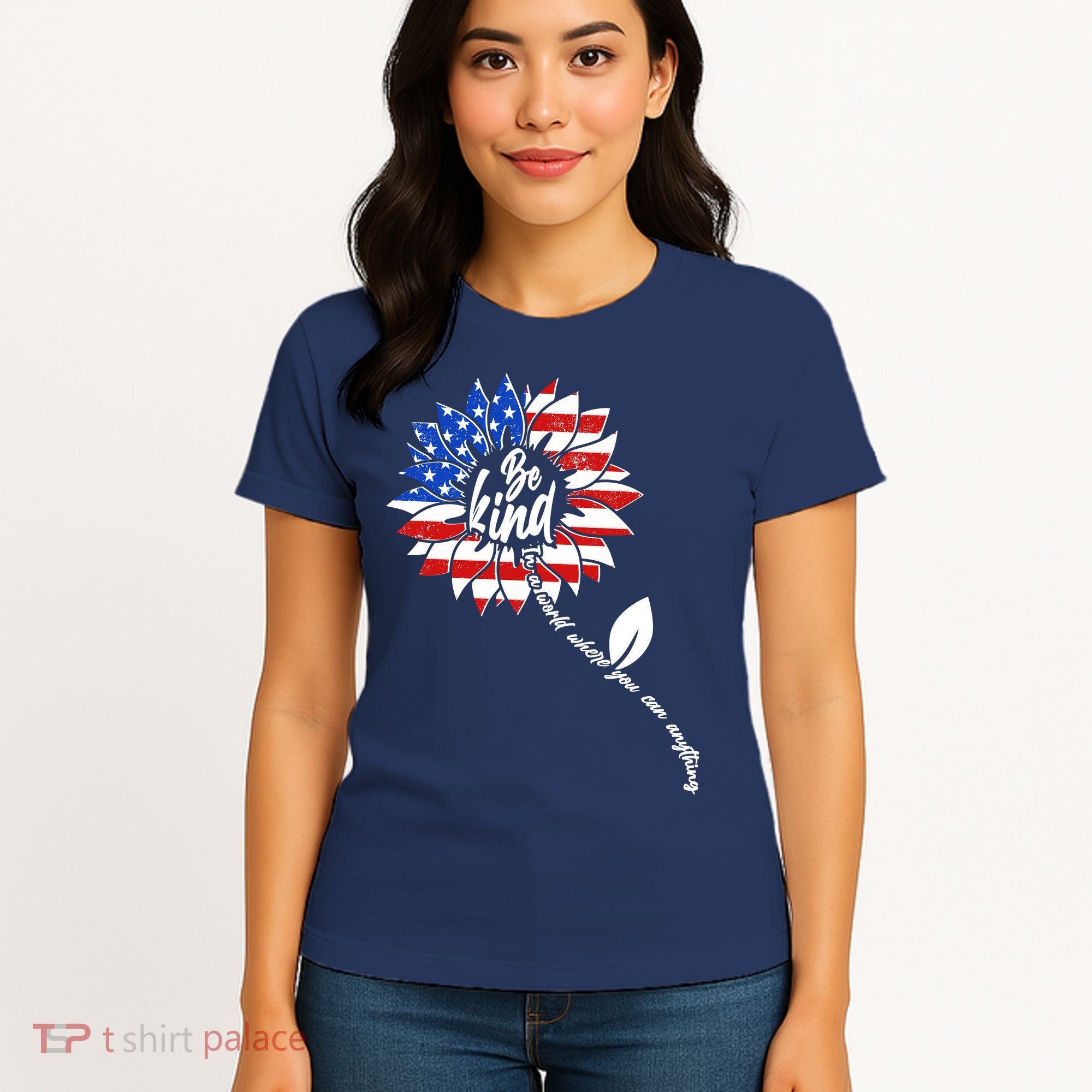 Be Kind USA American Sunflower Women's T-Shirt