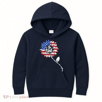 Be Kind USA American Sunflower Kids Hoodie