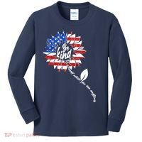 Be Kind USA American Sunflower Kids Long Sleeve Shirt thumb 0
