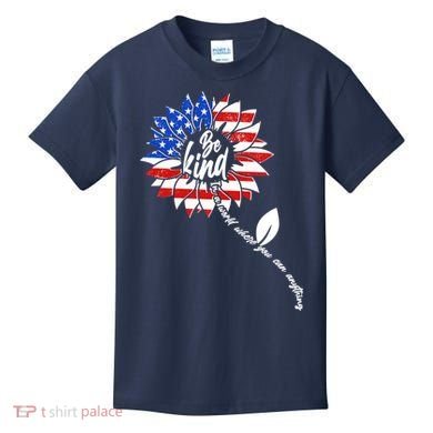 Be Kind USA American Sunflower Kids T-Shirt