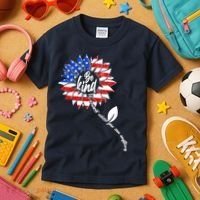 Be Kind USA American Sunflower Kids T-Shirt thumb 3