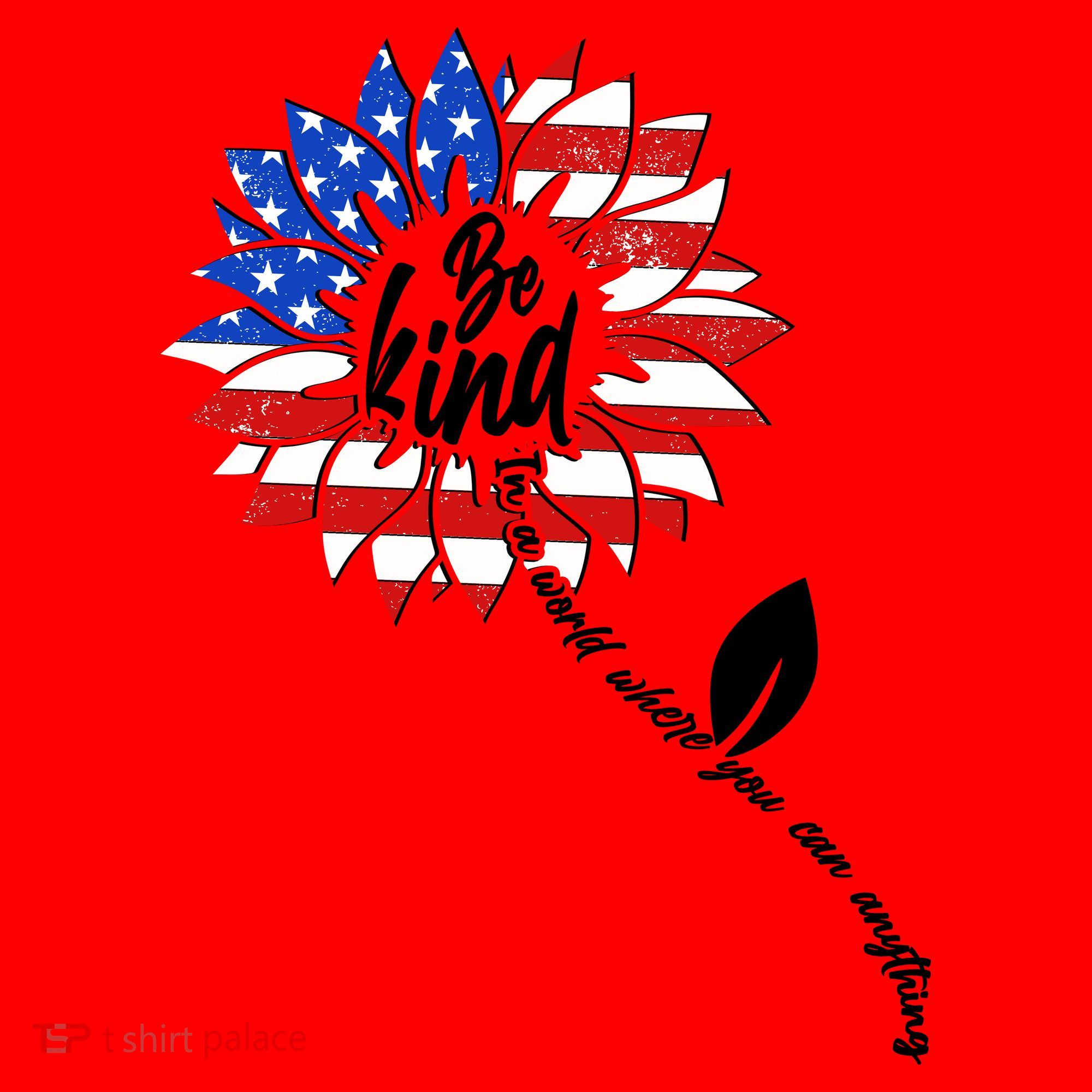 Be Kind USA American Sunflower Santa Hat