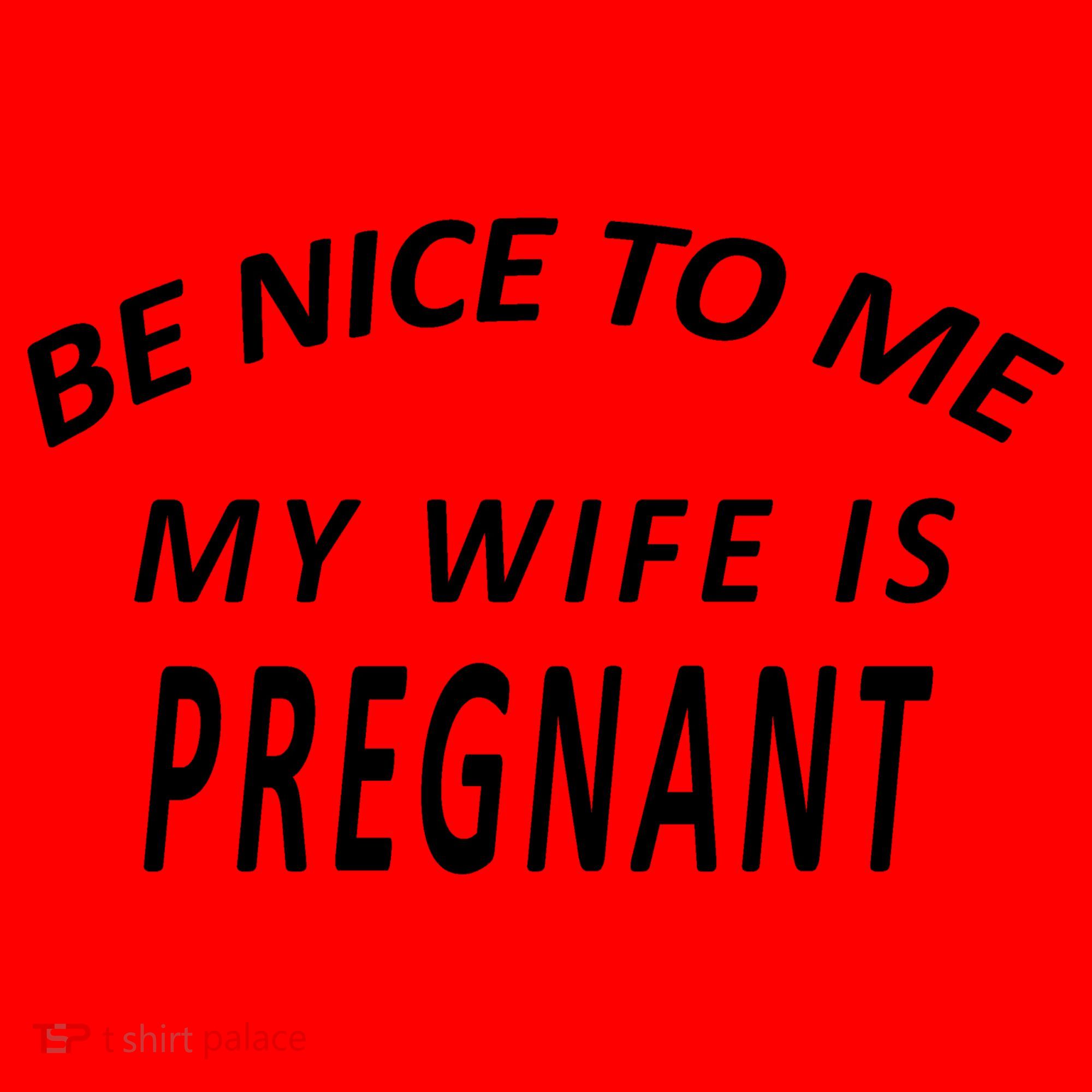 Be Nice To Me My Wife Is Pregnant Funny Husband Santa Hat