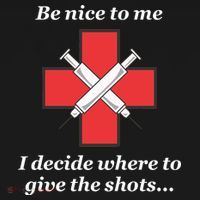 Be Nice To Me Nurse I Decide Where The Shots Go Funny Women's Hoodie thumb 2