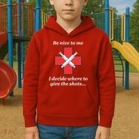 Be Nice To Me Nurse I Decide Where The Shots Go Funny Kids Hoodie thumb 2