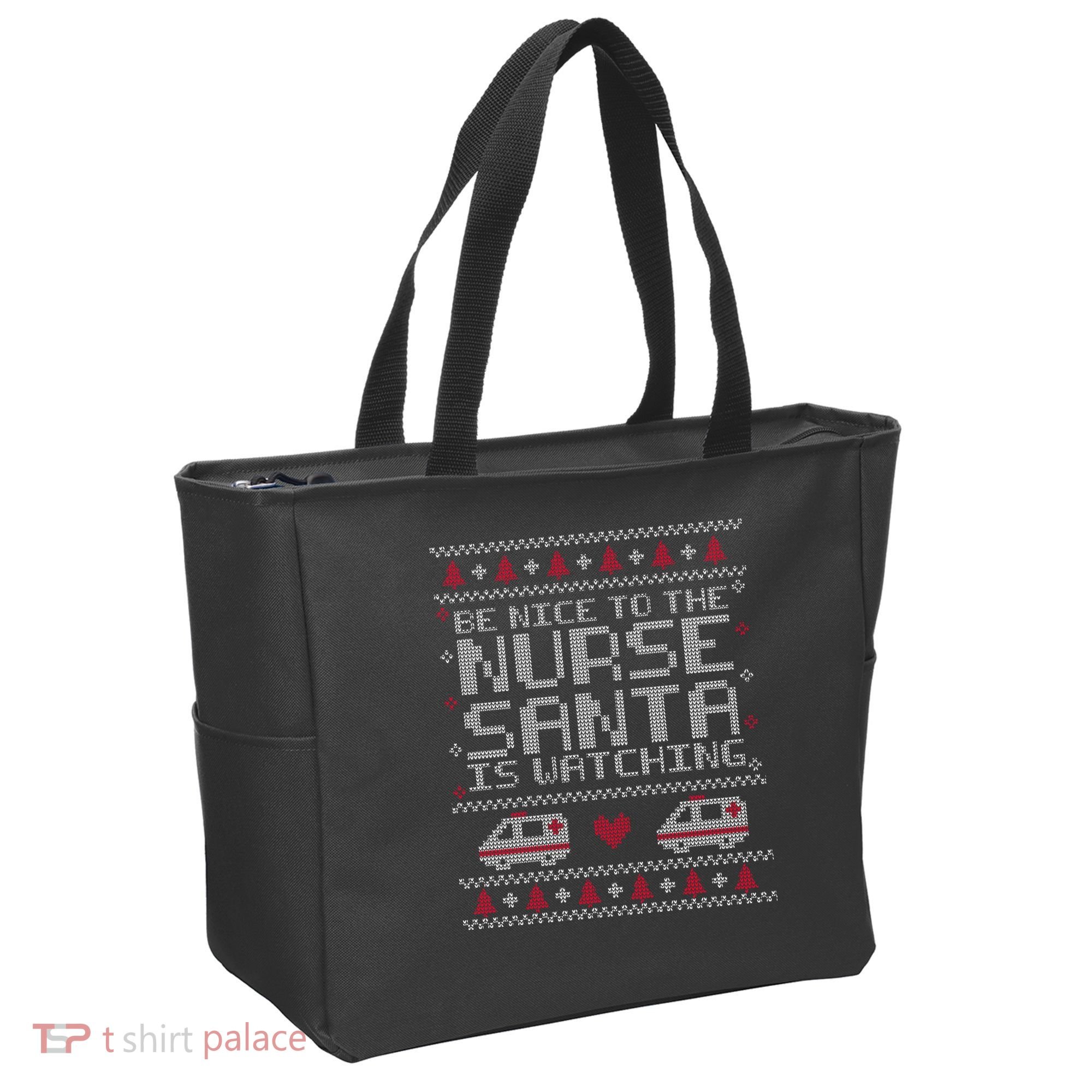 Be Nice To The Nurse Santa Is Watching Tote Bag