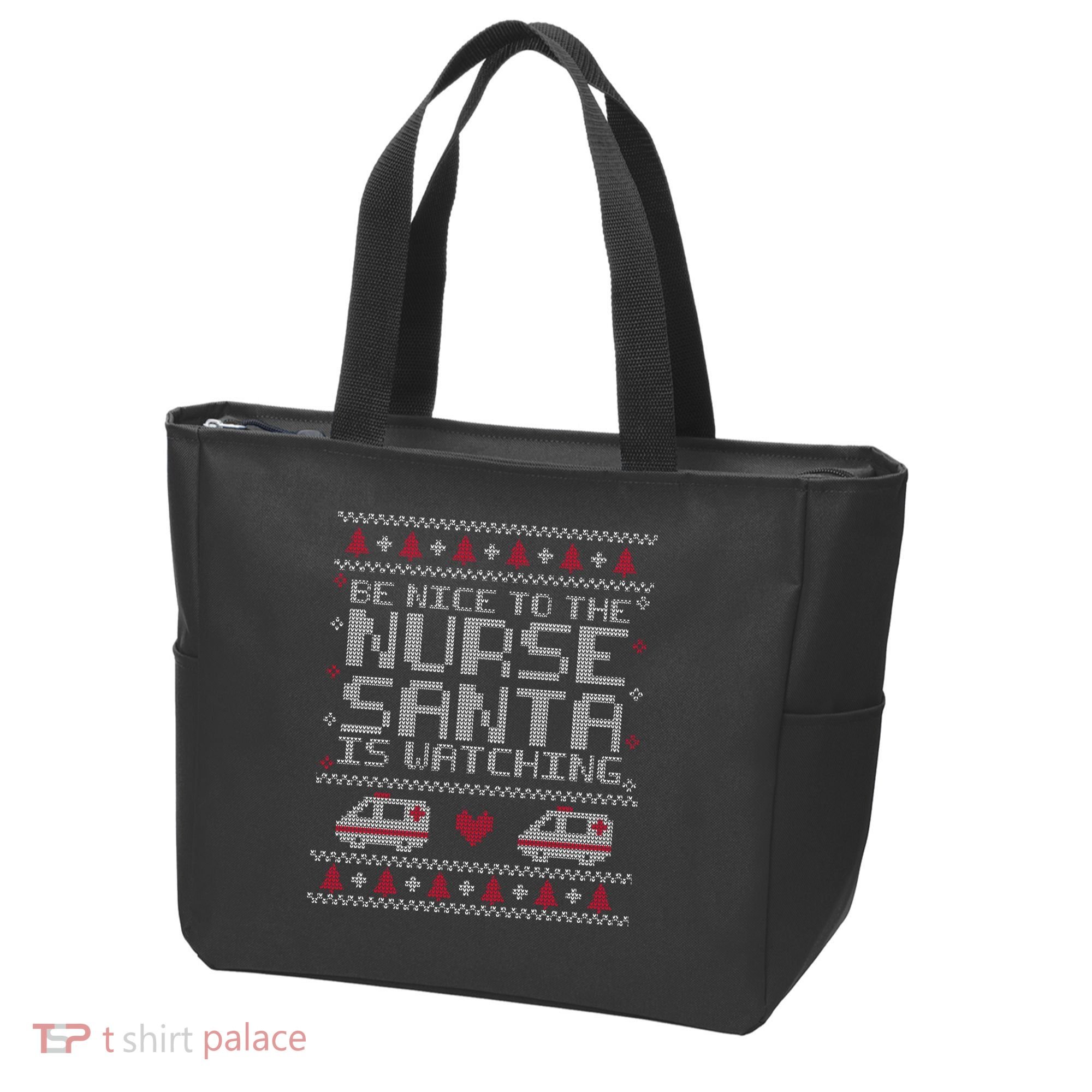 Be Nice To The Nurse Santa Is Watching Tote Bag