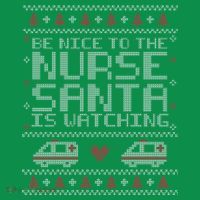 Be Nice To The Nurse Santa Is Watching Baby Bodysuit thumb 2