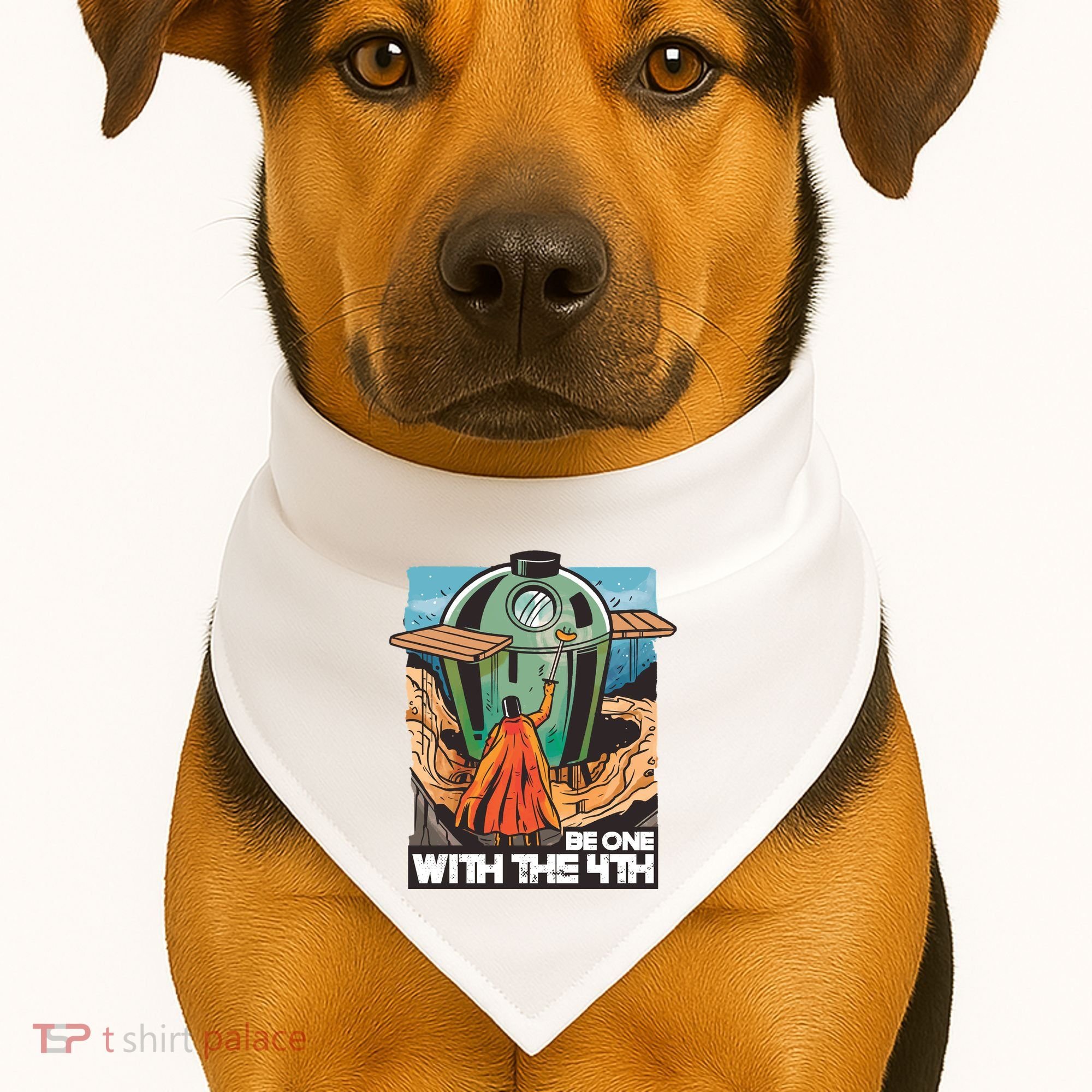Be One With The 4th BBQ Parody USA-Made Doggie Bandana