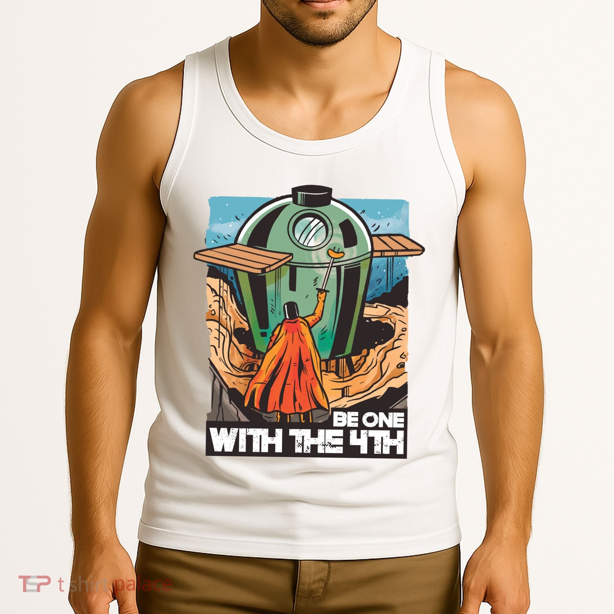 Be One With The 4th BBQ Parody Tank Top