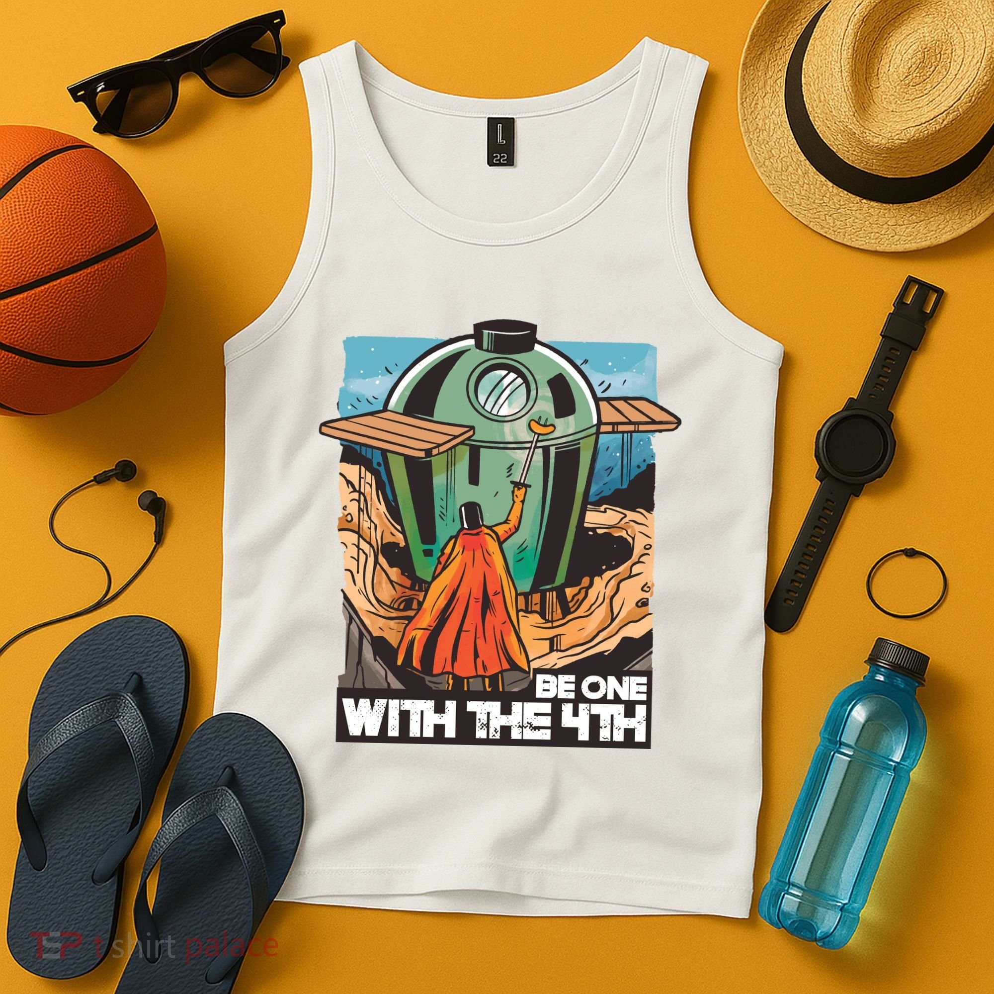 Be One With The 4th BBQ Parody Tank Top