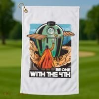 Be One With The 4th BBQ Parody Golf Towel thumb 1