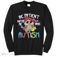 Be Patient With Me Autism Owl Sweatshirt thumb 0