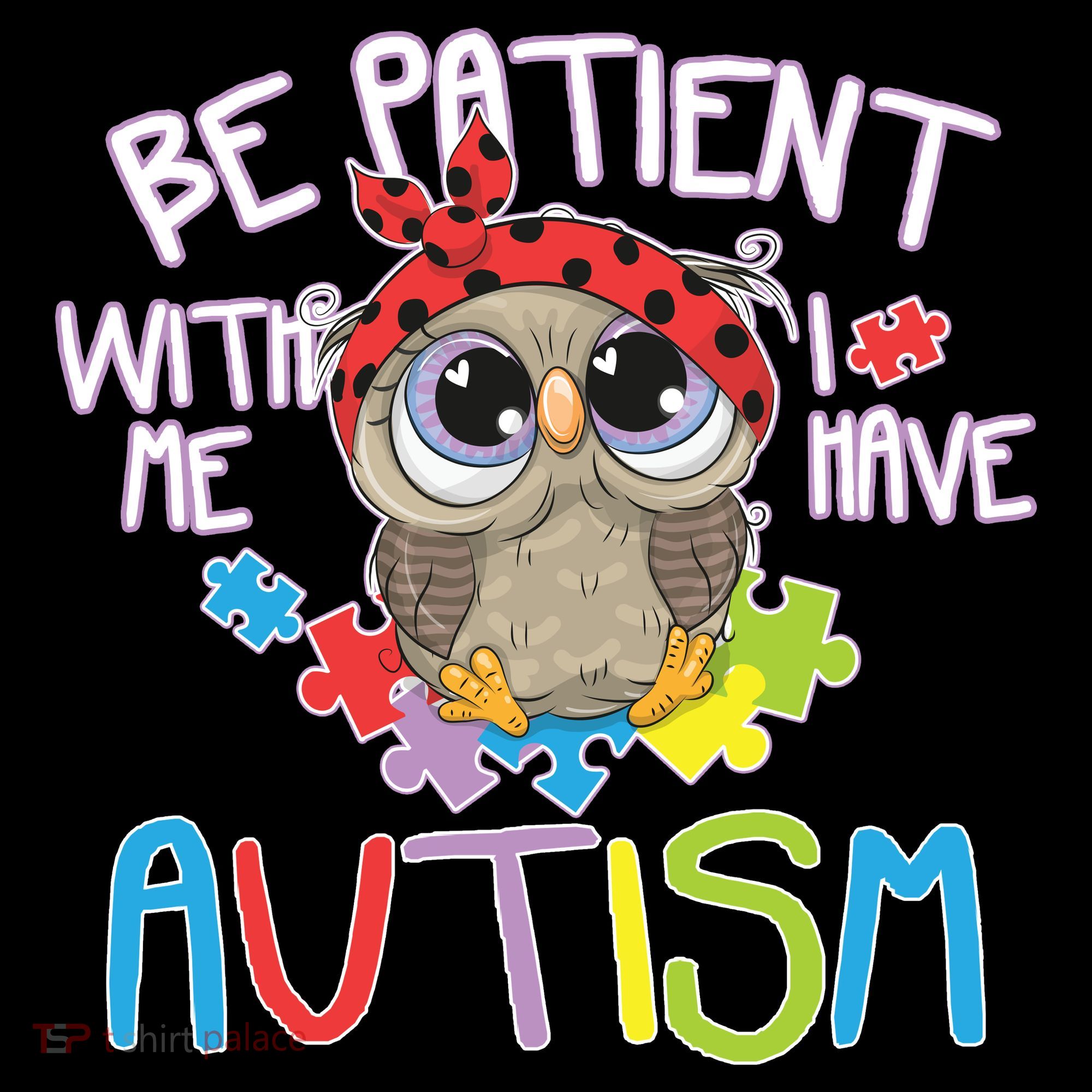 Be Patient With Me Autism Owl Bucket Hat