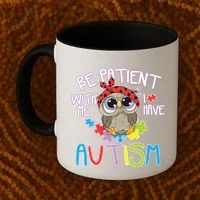 Be Patient With Me Autism Owl Coffee Mug thumb 2