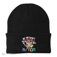 Be Patient With Me Autism Owl Beanie thumb 0