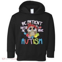 Be Patient With Me Autism Owl Toddler Hoodie thumb 0