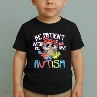 Be Patient With Me Autism Owl Toddler T-Shirt thumb 2