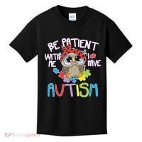 Be Patient With Me Autism Owl Kids T-Shirt thumb 0