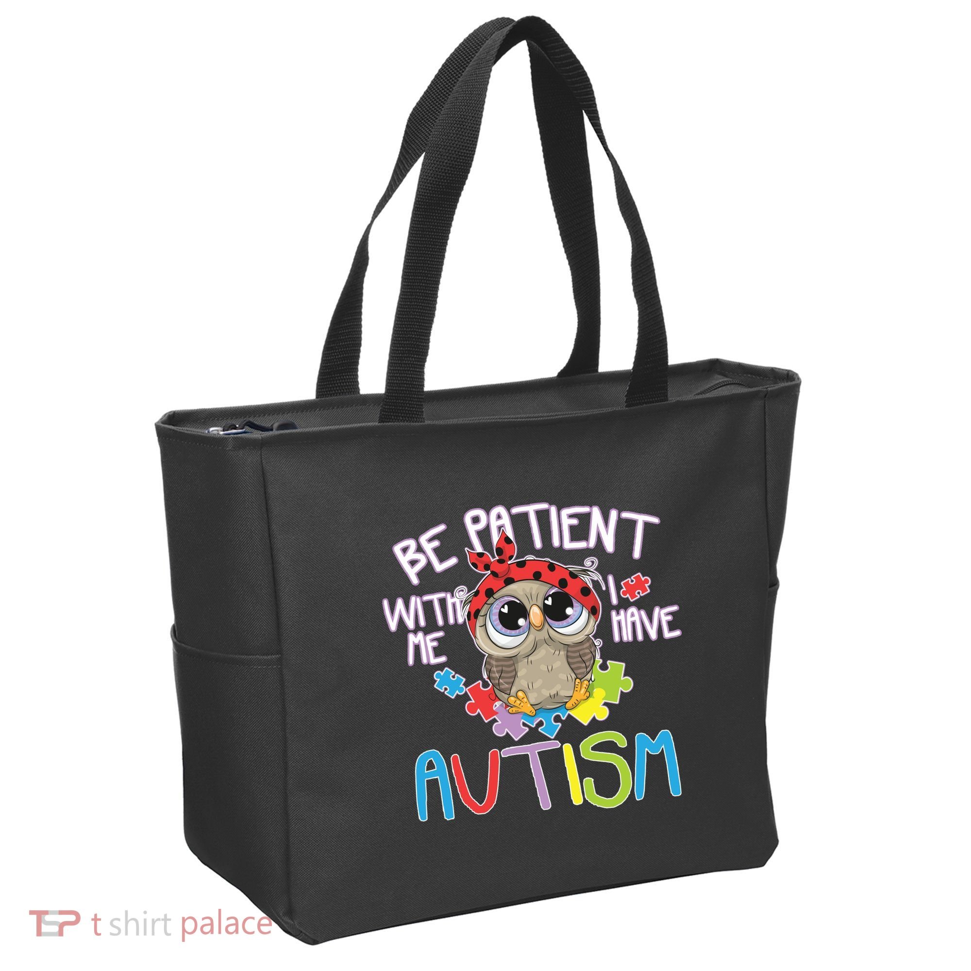 Be Patient With Me Autism Owl Tote Bag