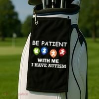 Be Patient With Me I Have Autism Golf Towel thumb 2