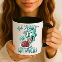 Be Smart Eat Brains Coffee Mug thumb 3