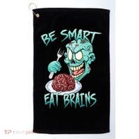 Be Smart Eat Brains Golf Towel thumb 0