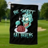 Be Smart Eat Brains Golf Towel thumb 1