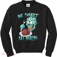 Be Smart Eat Brains Kids Sweatshirt thumb 0