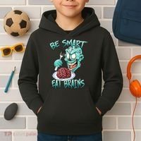 Be Smart Eat Brains Kids Hoodie thumb 2