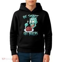 Be Smart Eat Brains Kids Hoodie thumb 4
