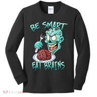 Be Smart Eat Brains Kids Long Sleeve Shirt thumb 0