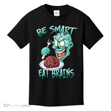 Be Smart Eat Brains Kids T-Shirt
